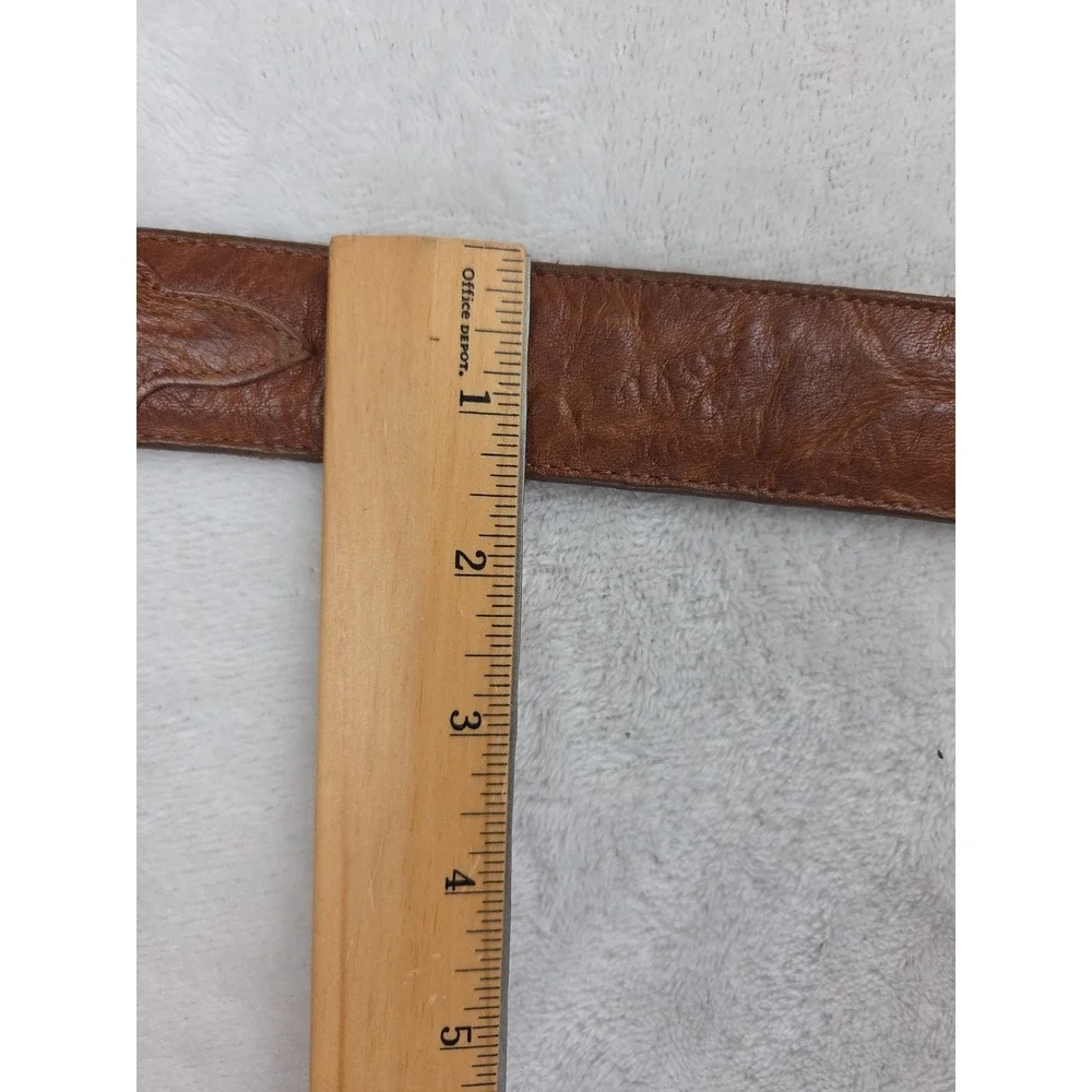 Tony Lama GL21228 Brown Leather Belt Men's Size 40 Western Silver Buckle USA
